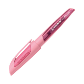 Rosa-rote EasyBuddy A Schulfüller mit pastellfarbenem Design und ergonomischem Griff.