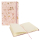 Rosa kariertes Notizbuch von Idena mit glitzerndem Cover und FSC-Mix-Zertifizierung.