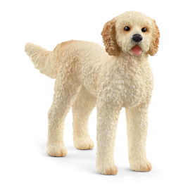 Miniatur Golden Doodle Figur aus der Schleich Farm World Kollektion, handbemalt und detailgetreu gestaltet.