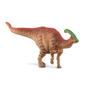 Grauer Parasaurolophus Dinosaurier von Schleich, realistische Details und handbemalte Figur aus Kunststoff.