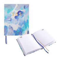 Blaues Notizbuch mit Punktmuster für 365 Tage, FSC...