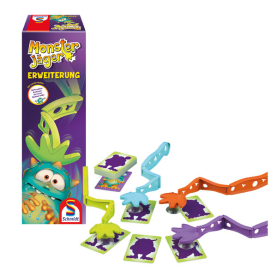 Erweiterung des Kinderspiels Monsterjäger von Schmidt Spiele mit neuen Charakteren und spannenden Herausforderungen.