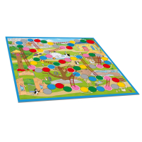 Blümchen Leiterspiel mit Benjamin Blümchen Motiven und bunten Farben.