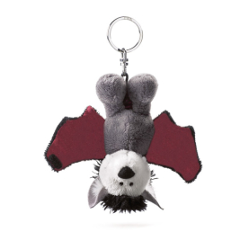 Schwarzer Schlüsselanhänger mit Fledermaus-Design und einer Größe von 10cm.