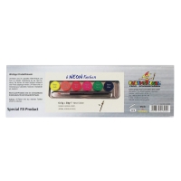 Bunte Schminkpalette mit 6 Neon- und Metallic-Farben.