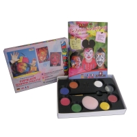Pfirsichfarbene Schminkpalette mit 8 Farben, Schwamm und...