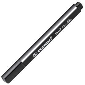 Drei schwarze Filzstifte im Trio-Set mit robuster Spitze und langlebiger Tinte.