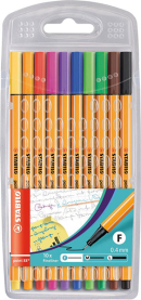 10er Etui Fineliner Point 88 in verschiedenen Farben mit feiner Spitze und angenehmer Handhabung.