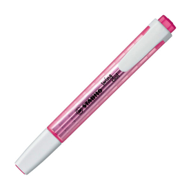 Rosa Textmarker mit extra breiter Keilspitze und fluoreszierender Tinte.