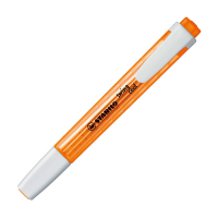Orangefarbener Textmarker mit Keilspitze und...