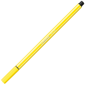 Gelber Filzstift Pen 68 mit großer Tinte und stabiler Spitze.