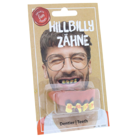 Hillbilly Zähne Scherzartikel aus Kunststoff für witzige Verkleidungen.
