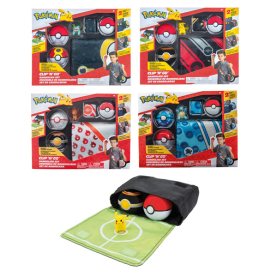Buntes Pokémon Bandolier Set mit sortierten Pokémon-Figuren und verstellbarem Schultergurt.