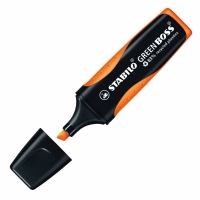 Textmarker von Stabilo in Orange mit grüner Kappe...