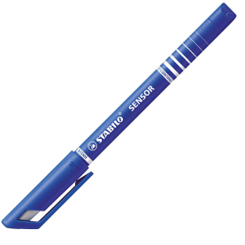 Blauer Fineliner mit Sensor-Spitze für präzises Schreiben.