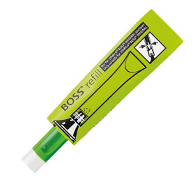Grüner Textmarker von Boss mit Nachfüllsystem und breiter Spitze.