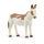 Brauner Esel aus der Schleich Farm World Serie, etwa 7cm groß, detailgetreu bemalt mit geflecktem Fell.