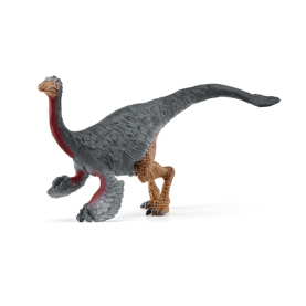 Plastikdinosaurier Gallimimus in naturgetreuer Optik mit beweglichen Beinen und detailreicher Bemalung.