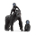 Plastikfigur einer Gorilla-Familie von Schleich, detailgetreu gestaltet und handbemalt.
