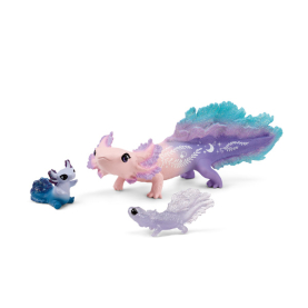 Schleich Bayala Axlotl Entdecker-Set mit detailgetreuer Darstellung von zwei Axlotl-Figuren und passendem Zubehör.