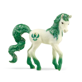 Grünes Sammeleinhorn aus der Schleich Bayala Kollektion mit glitzernden Details und majestätischer Ausstrahlung.