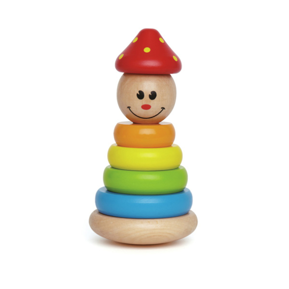 Stapelring Pyramide Clown aus Holz, 9,99
