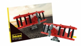 Postkarte mit Minibausteinen in Form eines Doppeldeckers.