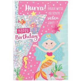 Kindergartenkarte mit buntem Motiv und Zahlen von 1 bis 20.