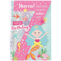 Kindergartenkarte mit buntem Motiv und Zahlen von 1 bis 20.