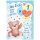 Kinderkarte mit buntem Tiermotiv und handschriftlichem Text.
