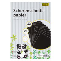 Schwarzer Scherenschnittspapierblock im A4-Format mit 25...