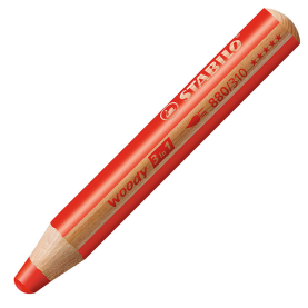 Bunter Wachsmalstift Woody 3in1 von Stabilo in Rot.