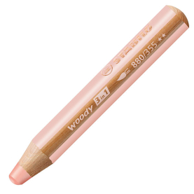 Apricot-farbener 3-in-1 Buntstift Woody für kreatives Malen und Zeichnen mit wasserlöslicher Mine.