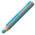 Bunstift Woody 3in1 in Cyan mit wasserlöslicher Mine und integriertem Pinsel.