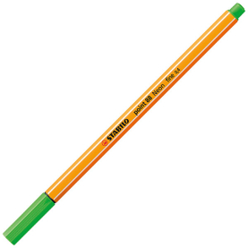 Grüner Fineliner Point 88 mit neonfarbener Kappe und feiner Spitze.