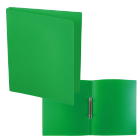 Grünes Ringbuch in A4-Größe aus PP mit 20mm großen 2 Ringen.