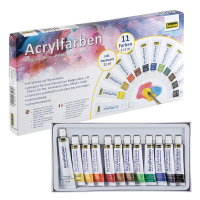 Buntes Acrylfarben-Set mit 11x12ml Farbtöpfen und...