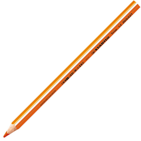 Drei dicke Buntstifte in Orange, Grün und Blau, ideal für Kinder und zum kreativen Malen.