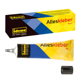 Durchsichtiger Alleskleber in einer 35g Tube für vielseitige Anwendungen.