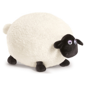 Plüsch-Schaf Shirley, 30 cm groß, mit rosa Schleife und bezauberndem Lächeln.