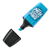 Blauer Textmarker mit Mini-Format und Snooze-Funktion.