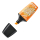 Orange Textmarker im Mini-Format von BOSS mit breiter Spitze und leuchtender Farbe.
