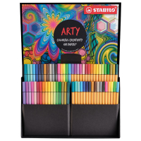 Kreativ-Set mit 68er Fineliner Filzstiften in bunten Farben.