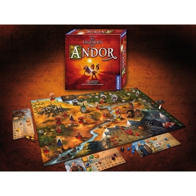 Fantasy-Brettspiel Die Legenden von Andor mit detailreicher Illustration und spannendem kooperativem Spielprinzip.