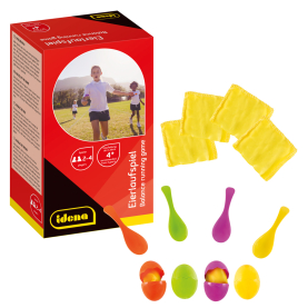Idena Eierlaufspiel mit Eigelb Sandsäckchen zum Spielen im Freien.