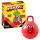 Roter Sprungball mit Happy Face Motiv, Durchmesser 45-50cm für spaßiges Hüpfvergnügen.