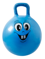 Blauer Sprungball mit glücklichem Gesicht, Ø 45-50cm.