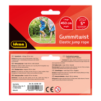 Farbenfrohes Gummitwist-Spiel mit einer Länge von 450cm für jede Menge Spaß und Bewegung im Freien