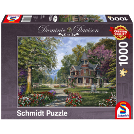 Puzzle Herrenhaus mit Türmchen - 1000 Teile, anspruchsvolles Motiv für Puzzle-Fans.
