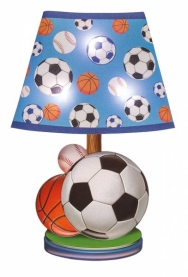 Wandsticker Lampe Fußball mit LED, 31x18cm, ideal für Fußballfans.